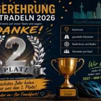 Stadtgymnasium Frankfurt verteidigt den 2. Platz beim Stadtradeln 2026!